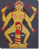 דיוקן מהמאה ה-18 המתאר את האלה, שהיא עולם התופעות, כרוויה באנרגיה מינית. לחצו להגדלה