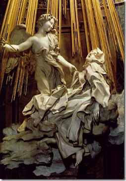 תרזה מאבילה ברגע של אקסטזה מיסטית. פסל של Bernini, המאה ה-17