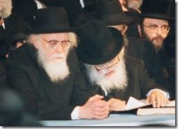 הרבנים שך (מימין) ואליישיב. (מקור: notti gozef ויקיפדיה) הרבנים שך (מימין) ואליישיב. (מקור: notti gozef ויקיפדיה)