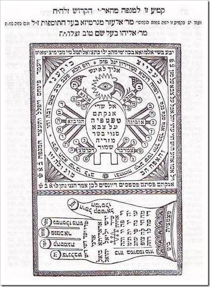 קמע תוצרת האר"י, מתוך שער היחודים לויטאל