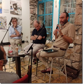 פרופ' משה הלברטל, פרופ' אלכס יעקובסון ואנוכי. צילום: לילי הלפרין